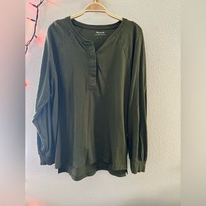Madewell army green long sleeve tee